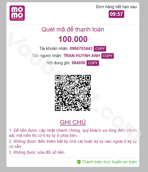 Người chơi tiến hành chuyển tiền Momo thông qua hệ thống QR code 