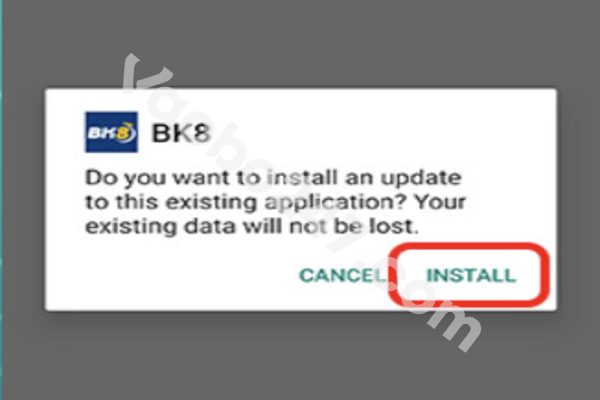 Bấm chọn Install để tải ứng dụng BK8