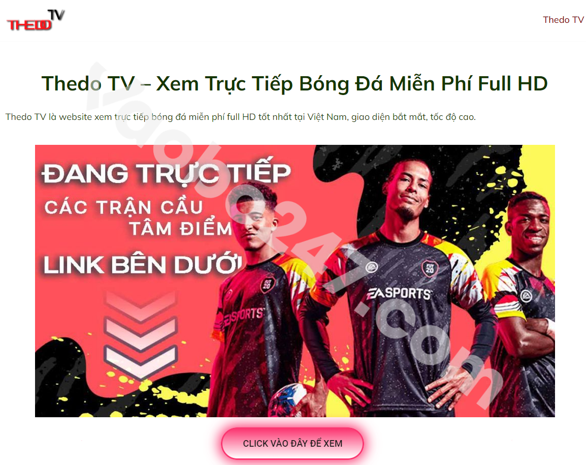 Thedo TV chắc chắn là địa chỉ đã quá quen thuộc với giới hâm mộ túc cầu Việt Nam